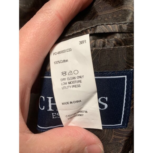 Chaps Men’s 38R Brown Corduroy 2 Button Sport Coat Single Vent Standard Notch 4 - Picture 2 of 11